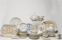 Belgian Blue & White Porcelain Luncheon Service