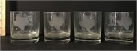 HOUSTON TEXAS ETCHED GLASSES