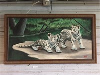 OVER SIZED WHITE TIGER PAINTING