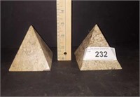 BEAUTIFUL MARBLE PYRAMID PAPER WEIGHTS