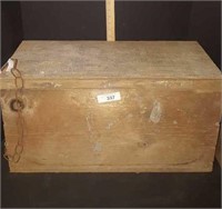 RUSTIC WOODEN BOX WITH CHAIN