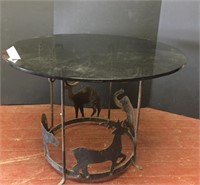 BEAUTIFUL METAL AND GLASS TABLE