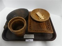 TRAY - WOODEN TURTLE, TRAY, BOWL, VASE, SCOOP