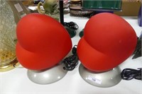 PAIR - HEART SHAPED "LUV" LAMPS