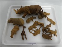 TRAY - WOODEN AFRICAN JUNGLE ANIMALS