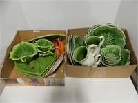 2 BOXES - LEAF THEMED TABLEWARE