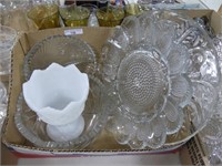 BOX - PRESS GLASS EGG PLATE, DIVIDED PLATE, BOWL,