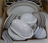 32PC PLATTERS AND PLATES, BUTTER DISH