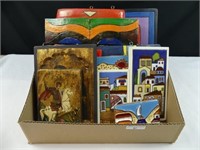 BOX - 8 DECORATIVE WALL PLAQUES AND TILES