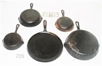 Grouping of Cast Iron Pans
