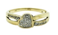 10kt Gold Diamond Heart Ring