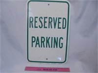 Metal reserved parking sign