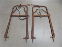 Vintage square bale hoisting hooks