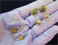 3 sets of sterling silver earrings