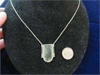 sterling necklace with clear stone - 18in. long