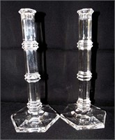 Pair Of Tiffany & Co. Glass Candle Sticks