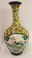 Oriental Silver Enameled Vase