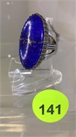 STERLING SILVER RING WITH LAPIS