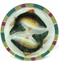 Glass Salmon Plate 11in Diameter