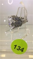 STERLING SILVER LADY'S RING WITH CZ'S