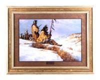 Howard Terpning "Signals in the Wind" Framed Print