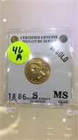 SIGNATURE SERIES 1886-S LIBERTY $5 GOLD COIN