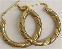Pair Of 18k Gold Hoop Earrings