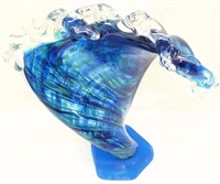 Art Glass Sculpture Of Wave