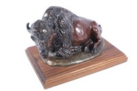 Earle E. Heikka Pasture Bull Bronze Sculpture 1929