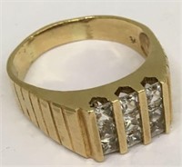 Men's 10k Gold & Princess Cut Diamond Ring