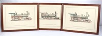 New Jersey Railroad Engines Colored Etchings