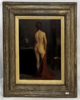 Rudolph Colao Oil On Board Painting Of Nude