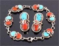 Effie C. Zuni Sterling Silver Bracelet & Earrings