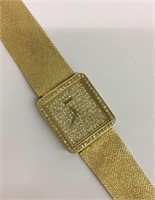 Piaget 14k Gold Mens Wrist Watch With Diamond Dial
