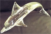 Daum France Art Glass Dolphin Sculpture