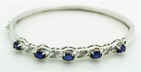 Gorgeous 4.00 ct Sapphire & Diamond Cuff Bracelet