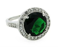 Round 5.40 ct Emerald Solitaire Ring