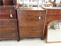 Lot #124 Mahogany five drawer chest of drawers