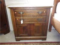 Lot #109 Antique Oak two drawer two door