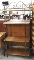 Lot #117 Pine and wire bakers rack
