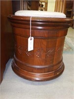 Lot #107 Victorian Eastlake carved Walnut potty