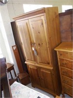 Lot #99 Pine four door armoire