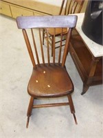 Lot #81 Pine plank seat rocking chair