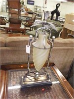 Lot #67 Designer table lamp with turned frosted