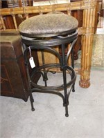 Lot #90 Designer upholstered top wrought iron