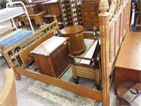 Lot #78 Bamboo and thatched king size bed