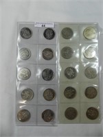 SHEET - 20 CANADA HALF DOLLARS