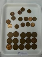 TRAY - COPPER TWO PENCE & PENNIES