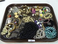 TRAY - NECKLACES, BROOCHES, EARRINGS, ETC.