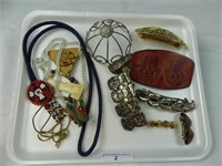 TRAY - BEADED JEWELRY, BARRETTES, ETC.